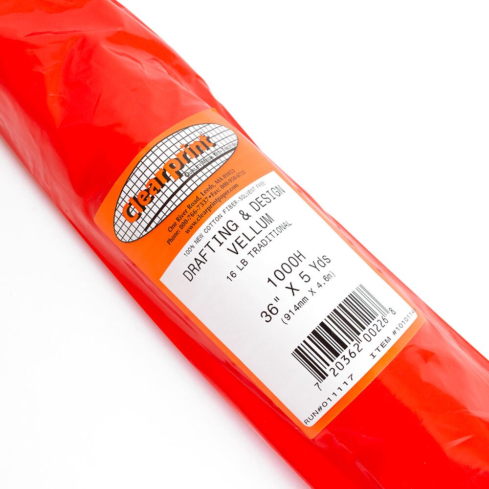 Clearprint 1000H Design Vellum Roll 16 Lb 100 Cotton 42 Inches W Yards L... For Sale Online